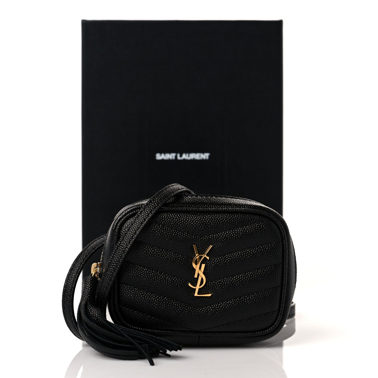 Saint Laurent Grain De Poudre Matelasse Monogram Baby Lou Camera Bag Black 10 of 10