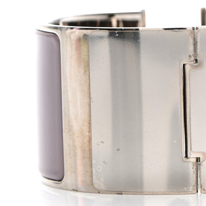Hermes Enamel Extra Wide Clic Clac H Bracelet PM Parme White 5 of 12