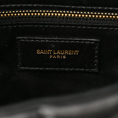 Saint Laurent Lambskin Quilted Toy Loulou Puffer Monogram Chain Satchel Black 6 of 11