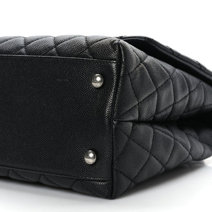 Chanel Caviar Lizard Embossed Quilted Small Coco Handle Flap Black 9 of 9
