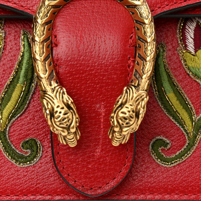 Gucci Calfskin Web Floral Embroidered Small Dionysus Shoulder Bag Hibiscus Red 11 of 11