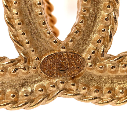Chanel CC Drop Earrings Matte Gold 4 of 5