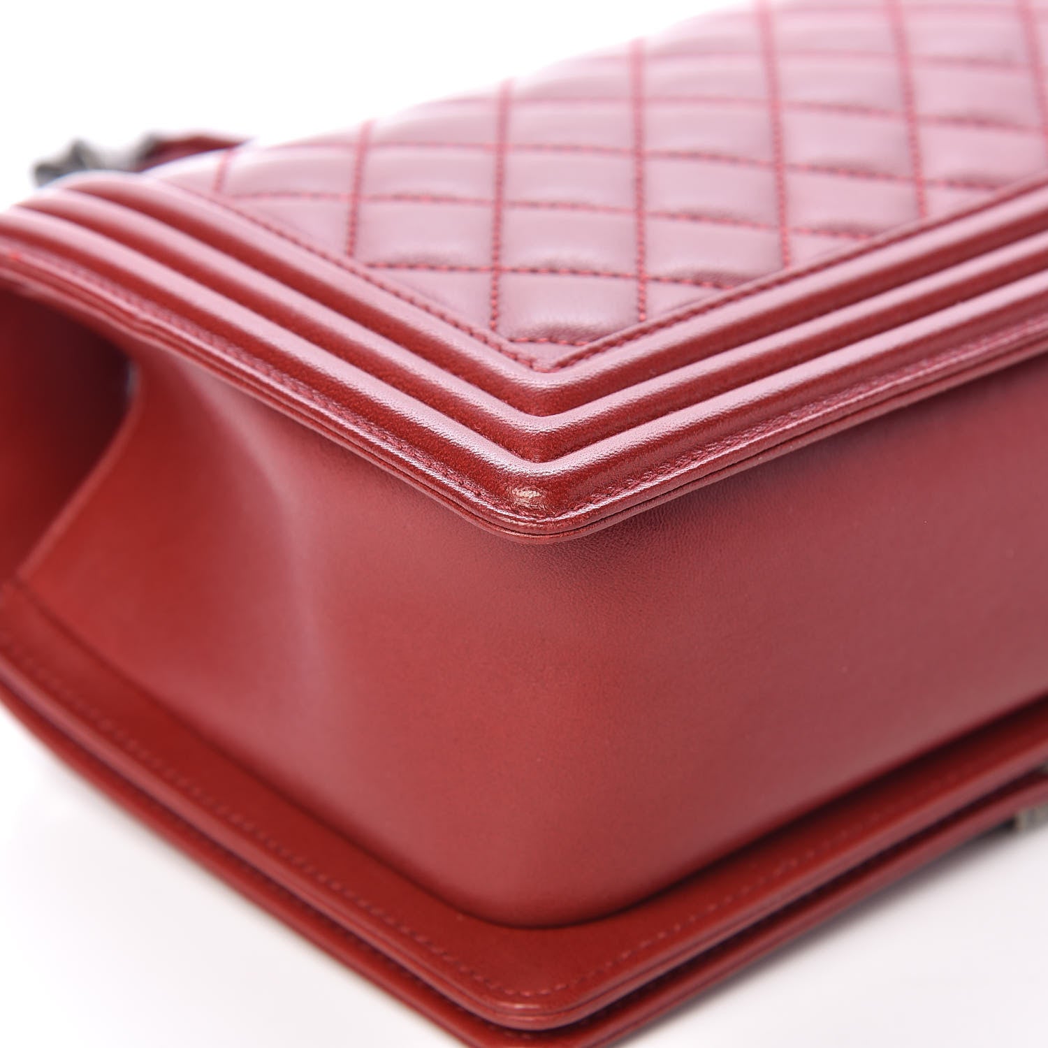 Chanel Lambskin Quilted Medium Boy Flap Dark Red 12 of 12