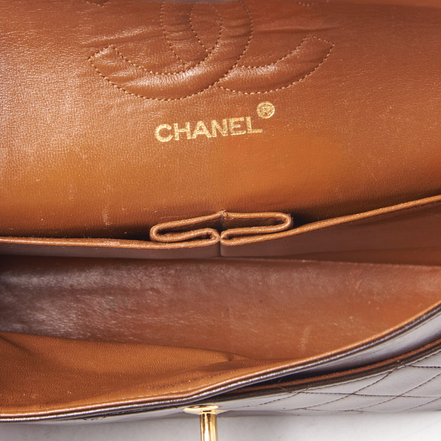Chanel Lambskin Quilted Medium Double Flap Dark Brown 8 of 9