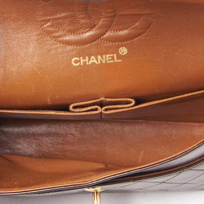 Chanel Lambskin Quilted Medium Double Flap Dark Brown 8 of 9