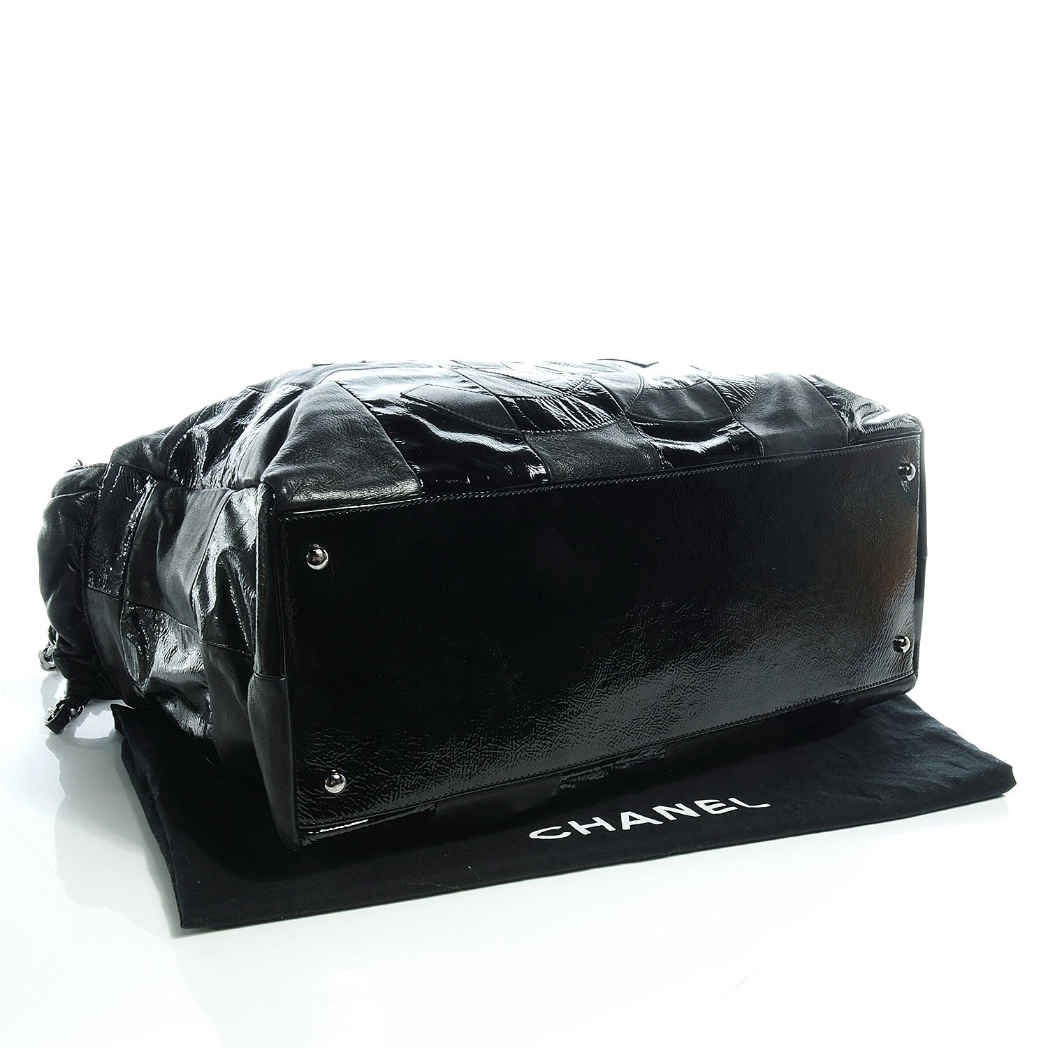 Chanel Patent Patchwork Brooklyn Hobo Black 4 of 7