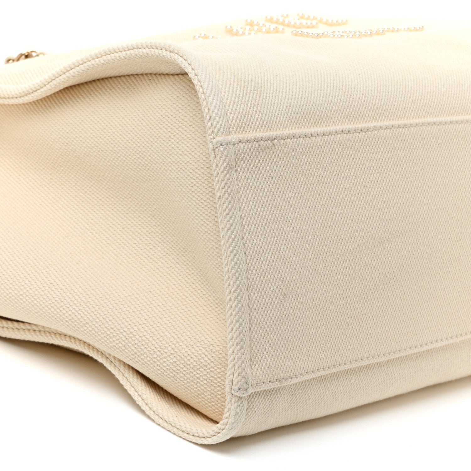 Chanel Canvas Pearl Medium Deauville Tote Ecru Beige 9 of 18