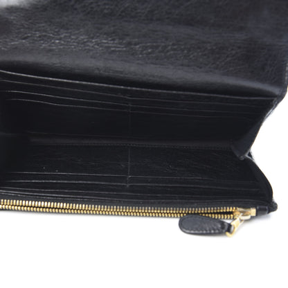 Balenciaga Agneau Giant 12 Gold Hardware Money Wallet Black 5 of 13