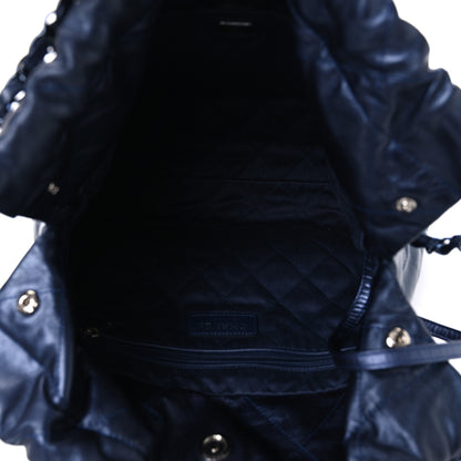 Chanel Metallic Calfskin Quilted Small Chanel 22 Navy Blue 6 of 12