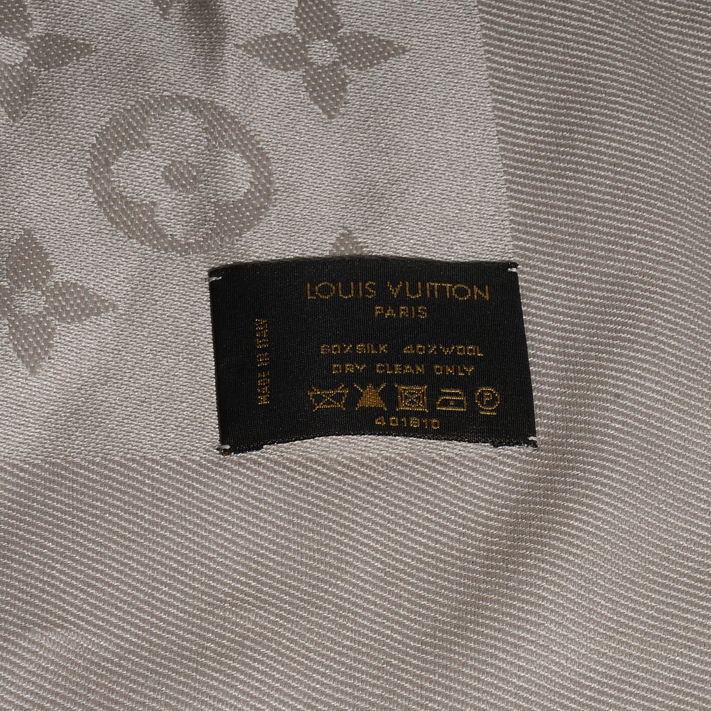 Silk Wool Monogram Shawl White