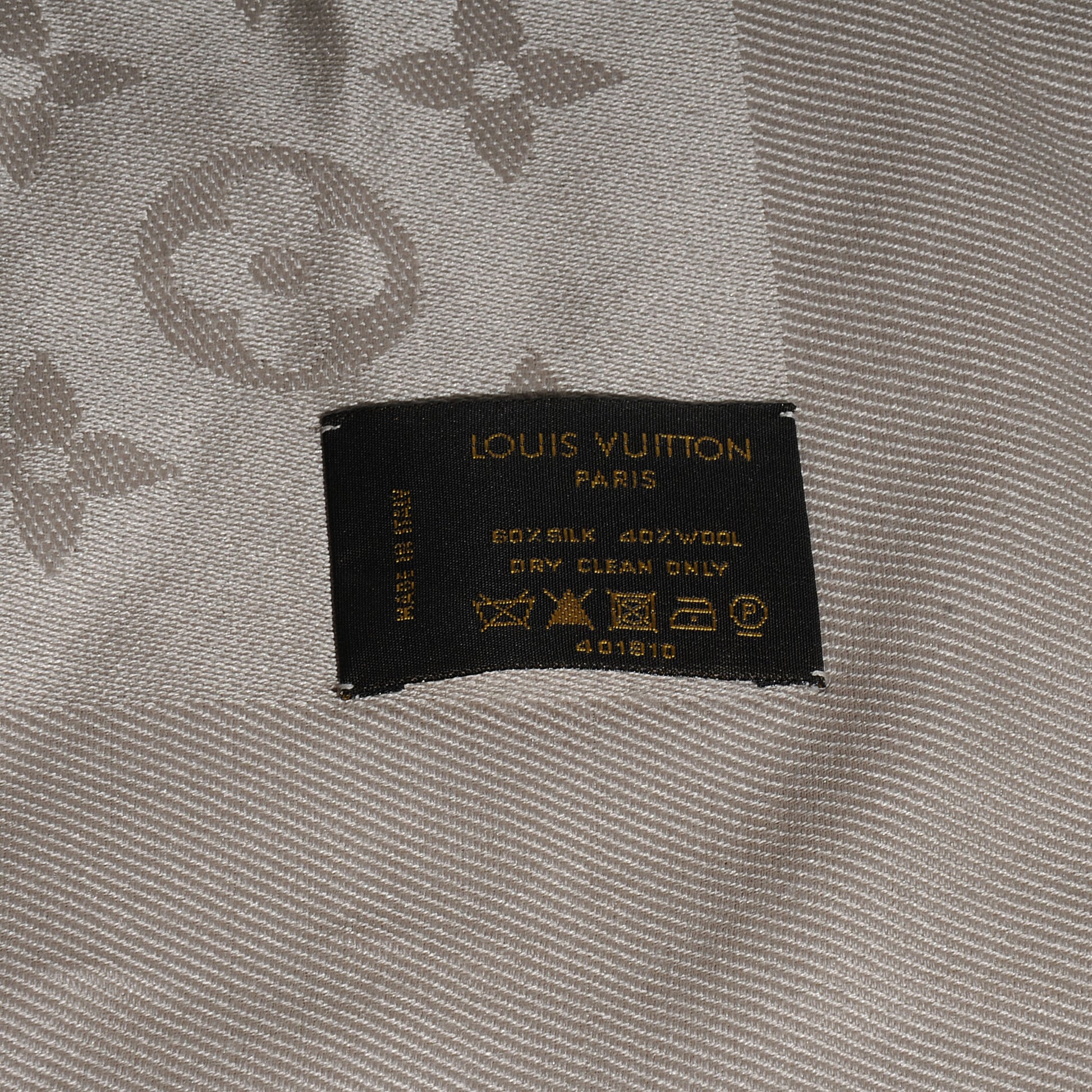 Louis Vuitton Silk Wool Monogram Shawl White 4 of 4