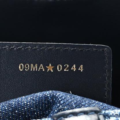 Christian Dior Denim Oblique Jacquard Saddle Bag With Strap Blue 7 of 9