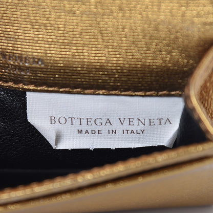 Bottega Veneta Metallic Intrecciato Grosgrain Card Case Dark Gold 7 of 11
