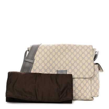Gucci GG Plus Monogram Messenger Diaper Bag Ecru Grigio 1 of 13