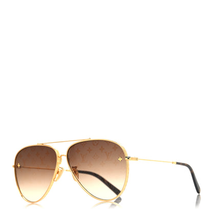 Louis Vuitton Metal The LV Pilot Sunglasses Z1620U Gradient Brown Monogram 1 of 8