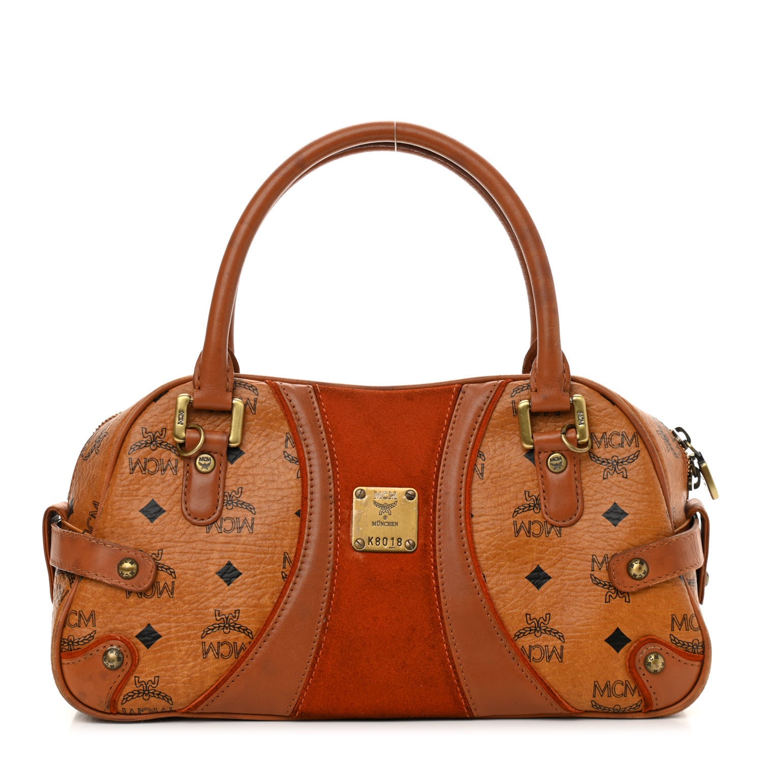 MCM Visetos Satchel Cognac 1 of 10