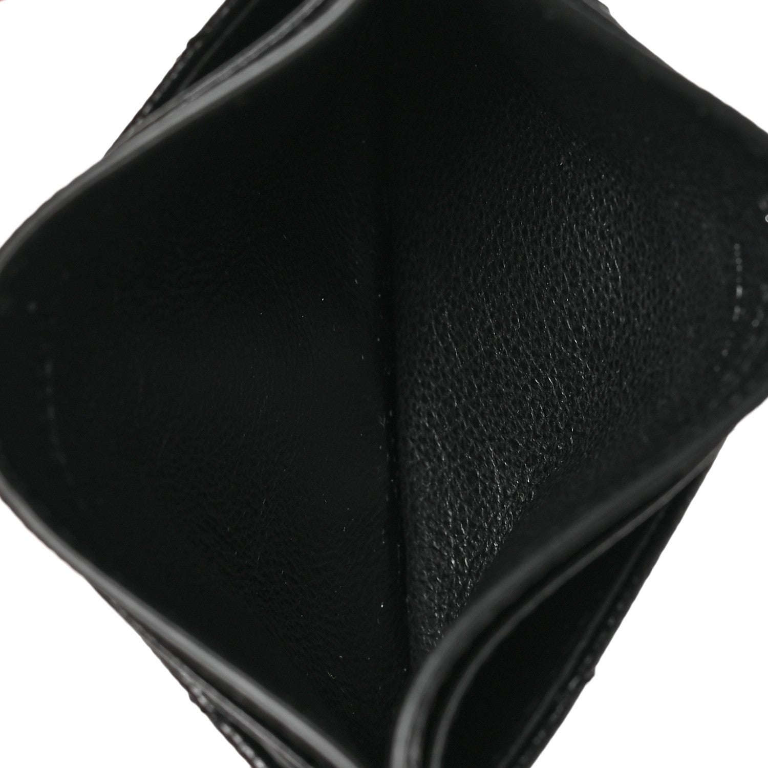 Saint Laurent Grain De Poudre Matelasse Chevron Monogram Credit Card Case Black 5 of 6