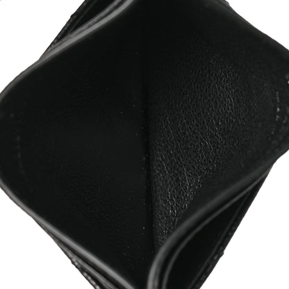 Saint Laurent Grain De Poudre Matelasse Chevron Monogram Credit Card Case Black 5 of 6