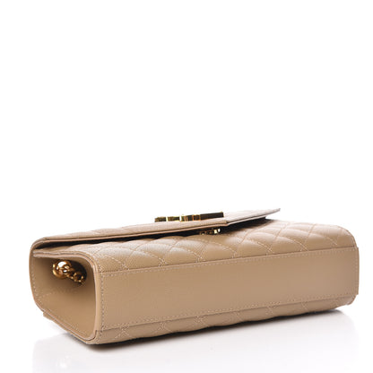Saint Laurent Grain De Poudre Textured Mixed Matelasse Triquilt Small Monogram Satchel Cork 4 of 10