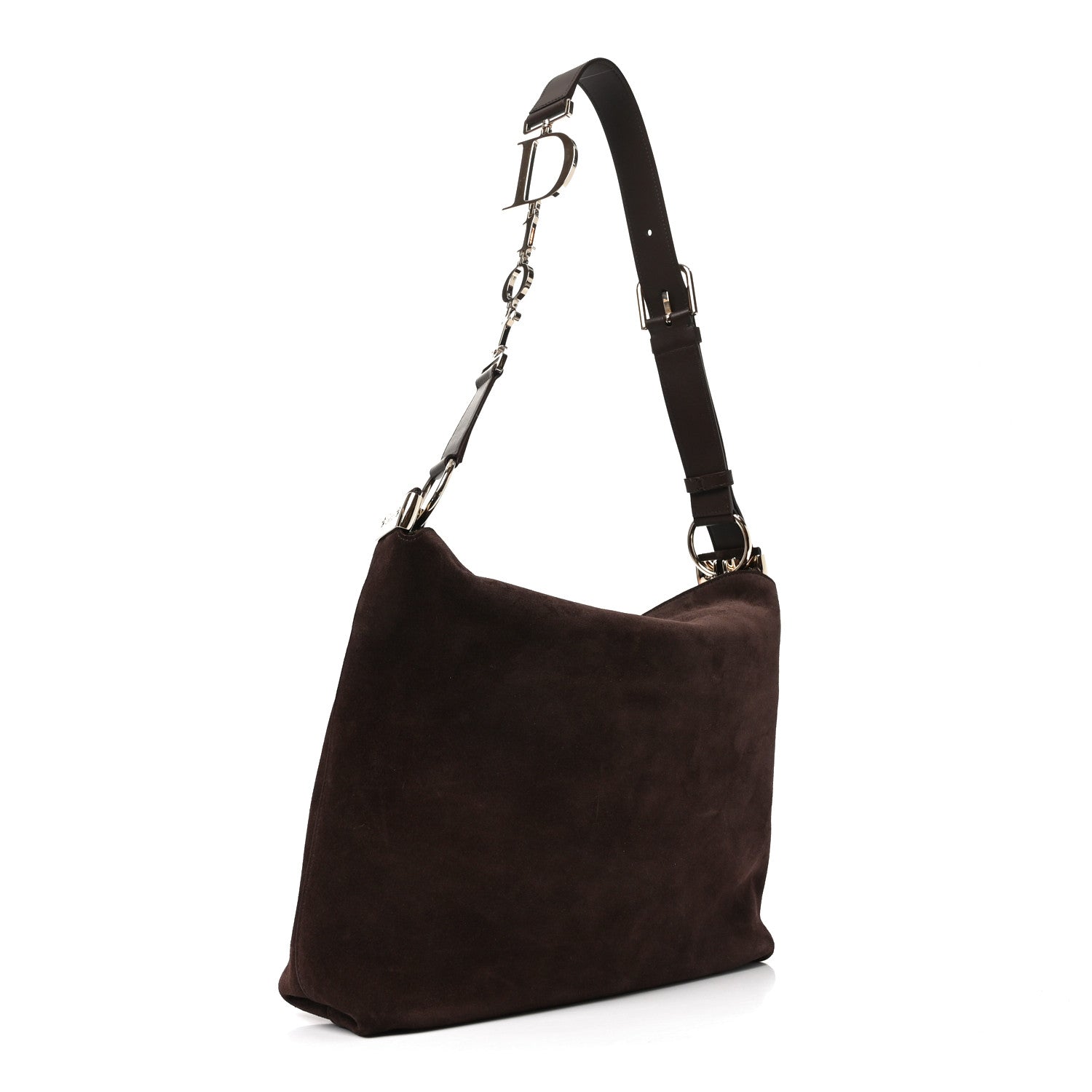 Christian Dior Suede Calfskin Medium Diorly Bag Chocolate 3 of 10
