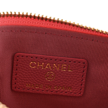 Chanel Caviar Quilted Small Cosmetic Case Dark Pink 6 of 7