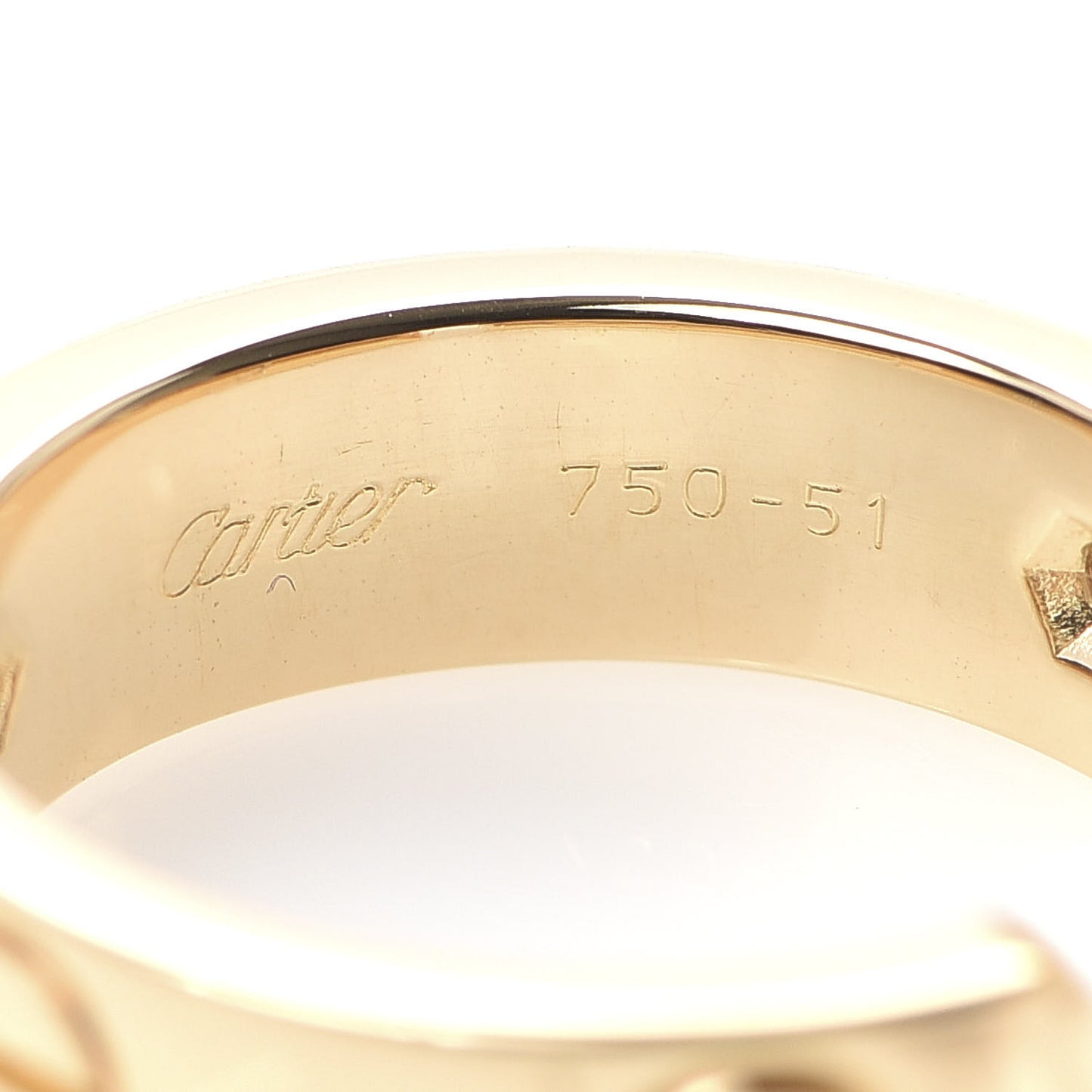 18K Yellow Gold 3 Diamond 5.5mm LOVE Ring 51 5.75