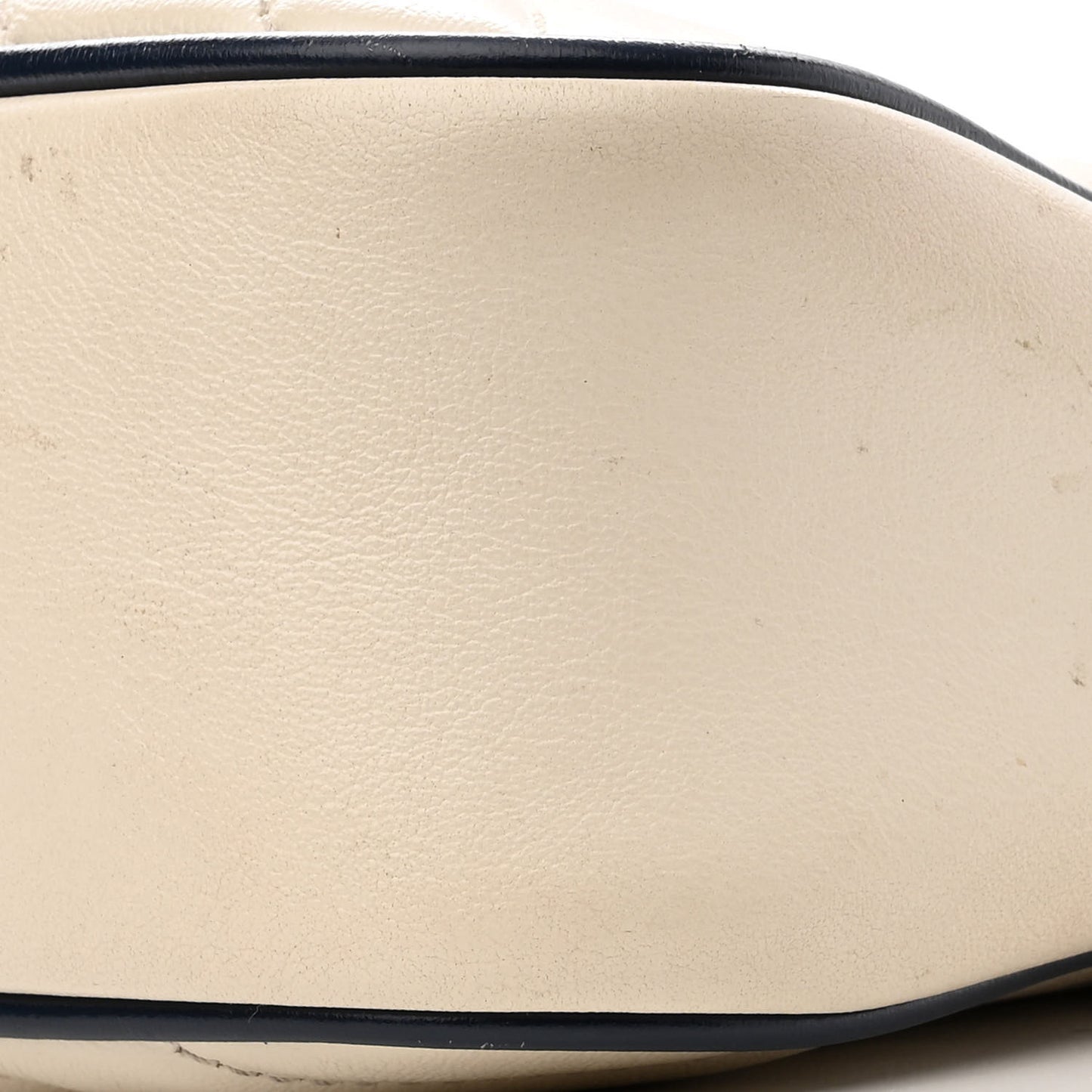 Vintage Effect Calfskin Matelasse Diagonal Small Torchon GG Marmont Chain Shoulder Bag Mystic White Blue Agata