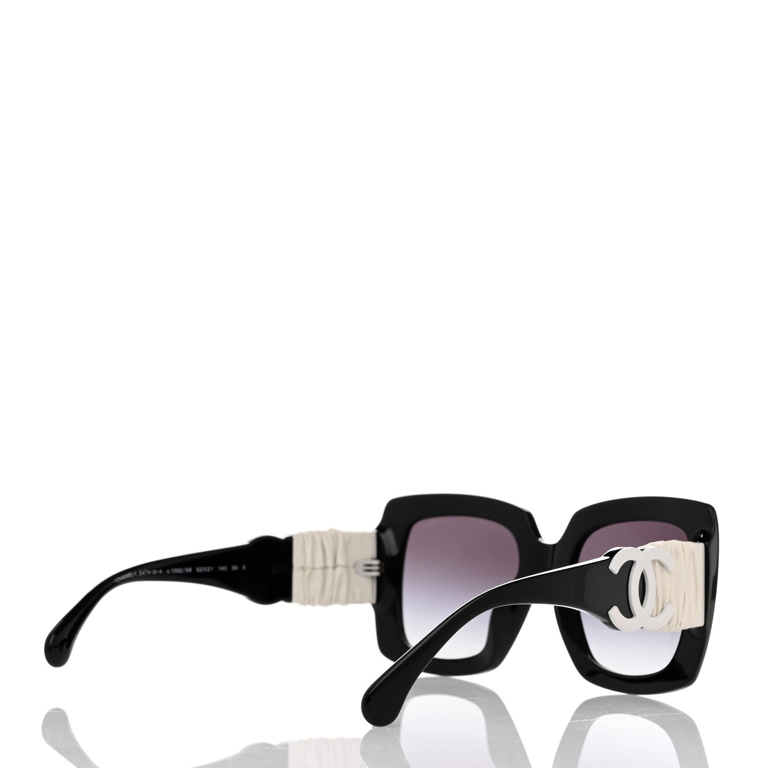 Chanel Acetate Calfskin Square Sunglasses 5474-Q-A Black White 4 of 8