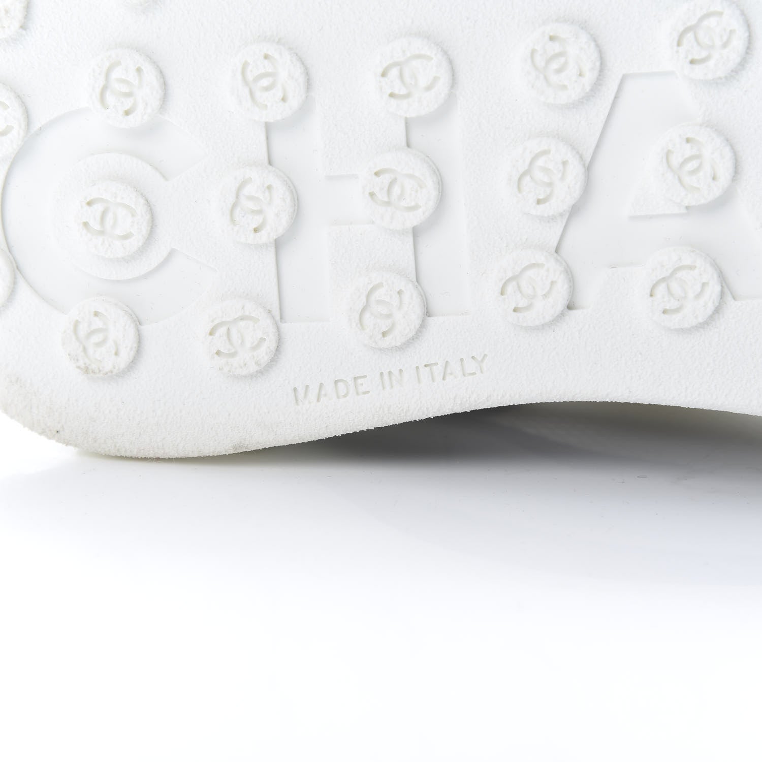 Chanel Lycra Womens CC Sneakers 41 White Black 7 of 8