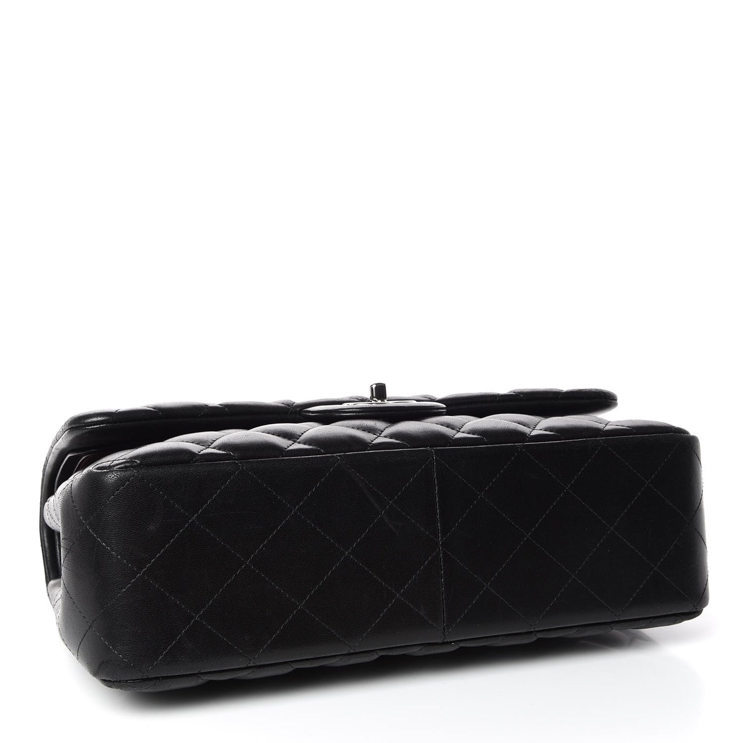 Lambskin Quilted Jumbo Double Flap Black