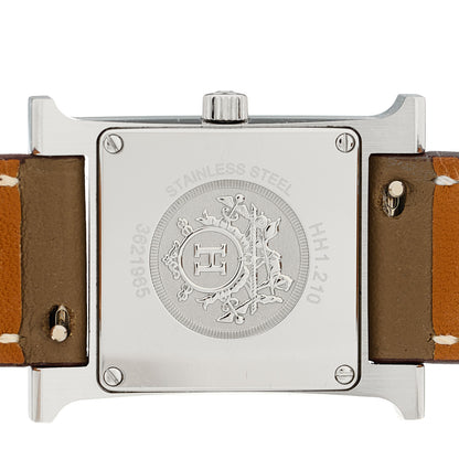 Hermes Stainless Steel Swift 21mm Heure H Hour Quartz Watch Etoupe 4 of 5