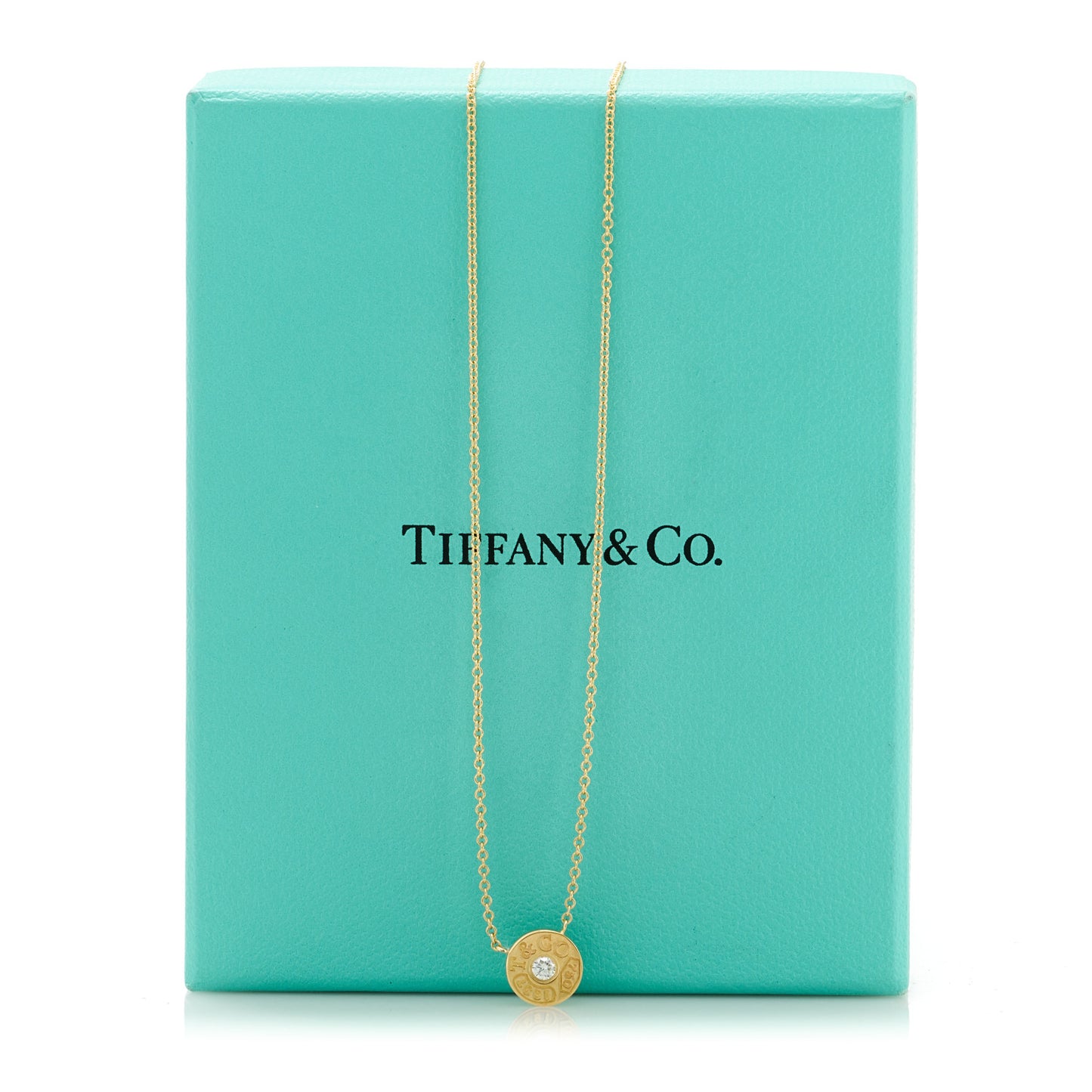 18K Yellow Gold Diamond 1837 Circle Pendant Necklace
