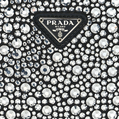 Prada Satin Crystal Cleo Adjustable Strap Shoulder Bag Metal 8 of 11