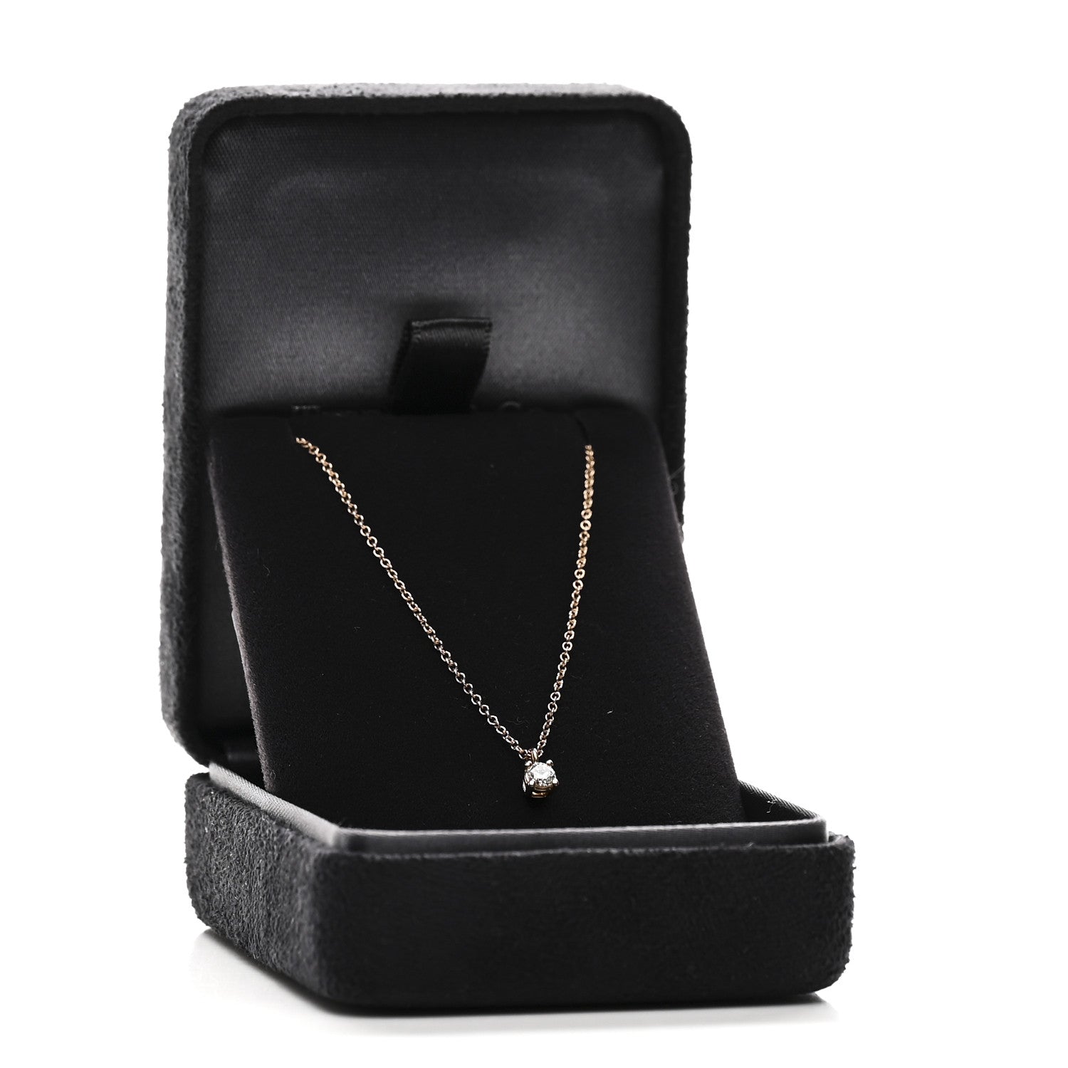 Tiffany 18K Rose Gold Diamond .12ct Solitaire Pendant Necklace 5 of 5