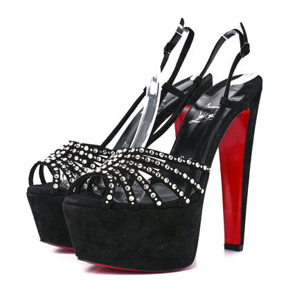 Christian Louboutin Suede Crystal Vegastrassima Alta 160 Pumps 38.5 Black 3 of 8