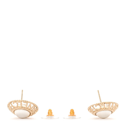 Chanel Pearl CC Round Rope Logo Earrings Gold 3 of 6
