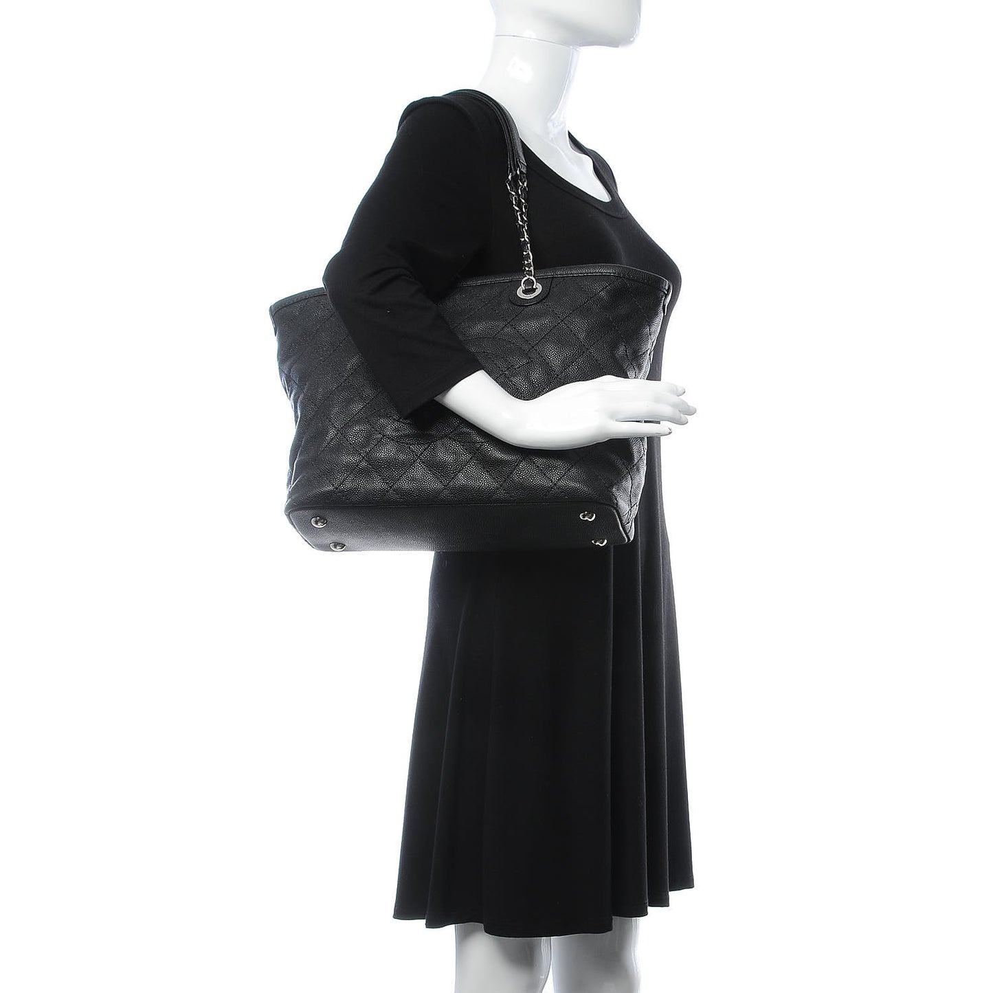 Grained Calfskin Daily Tote Black