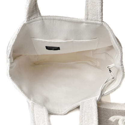 Chanel Terry Cotton CC Beach Tote Towel Set Beige White 6 of 13