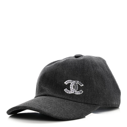 Chanel Cotton Sequin CC Cap Hat Black 1 of 8