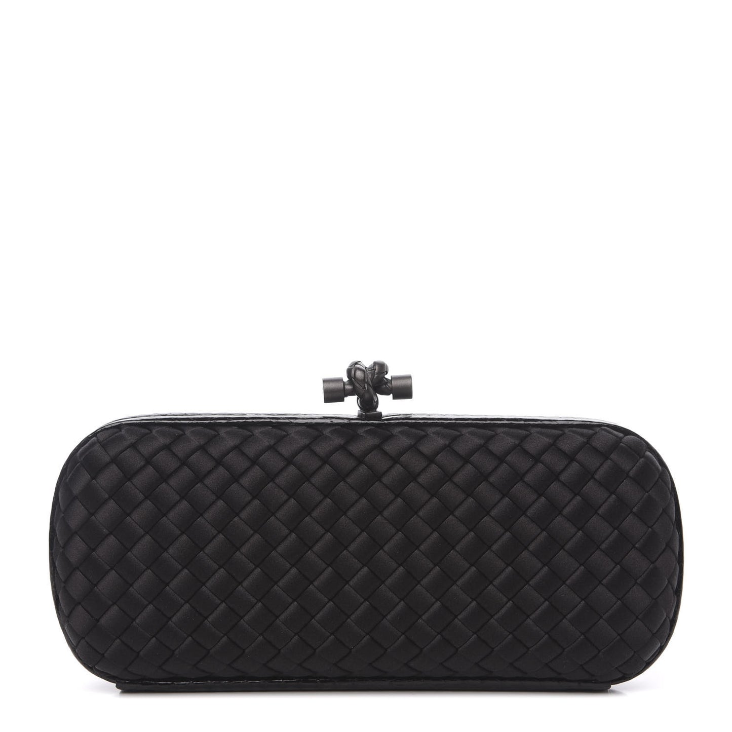 Satin Ayers Intreccio Impero Stretch Knot Clutch Black