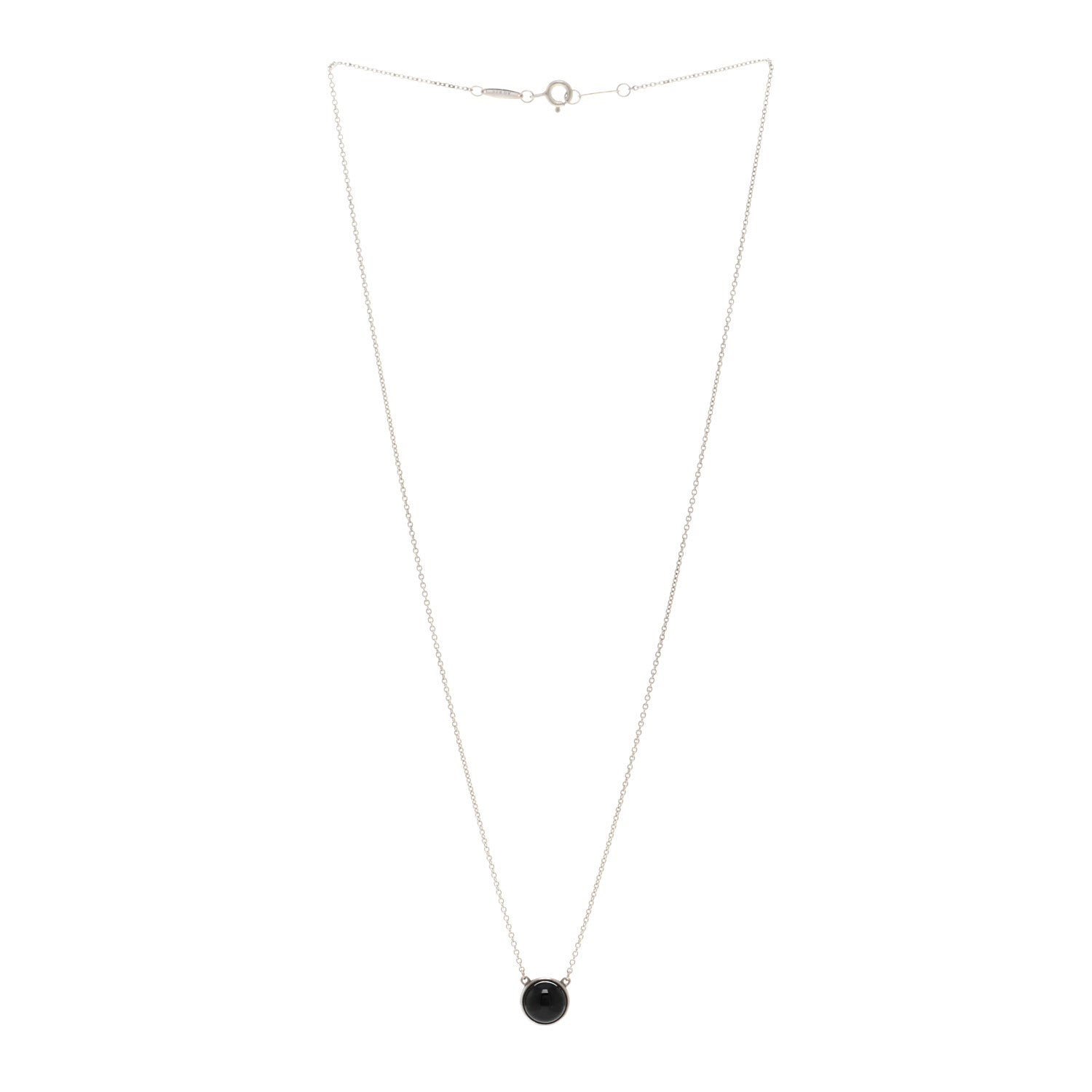 Tiffany Sterling Silver Black Jade Elsa Peretti Color By The Yard Necklace 3 of 4