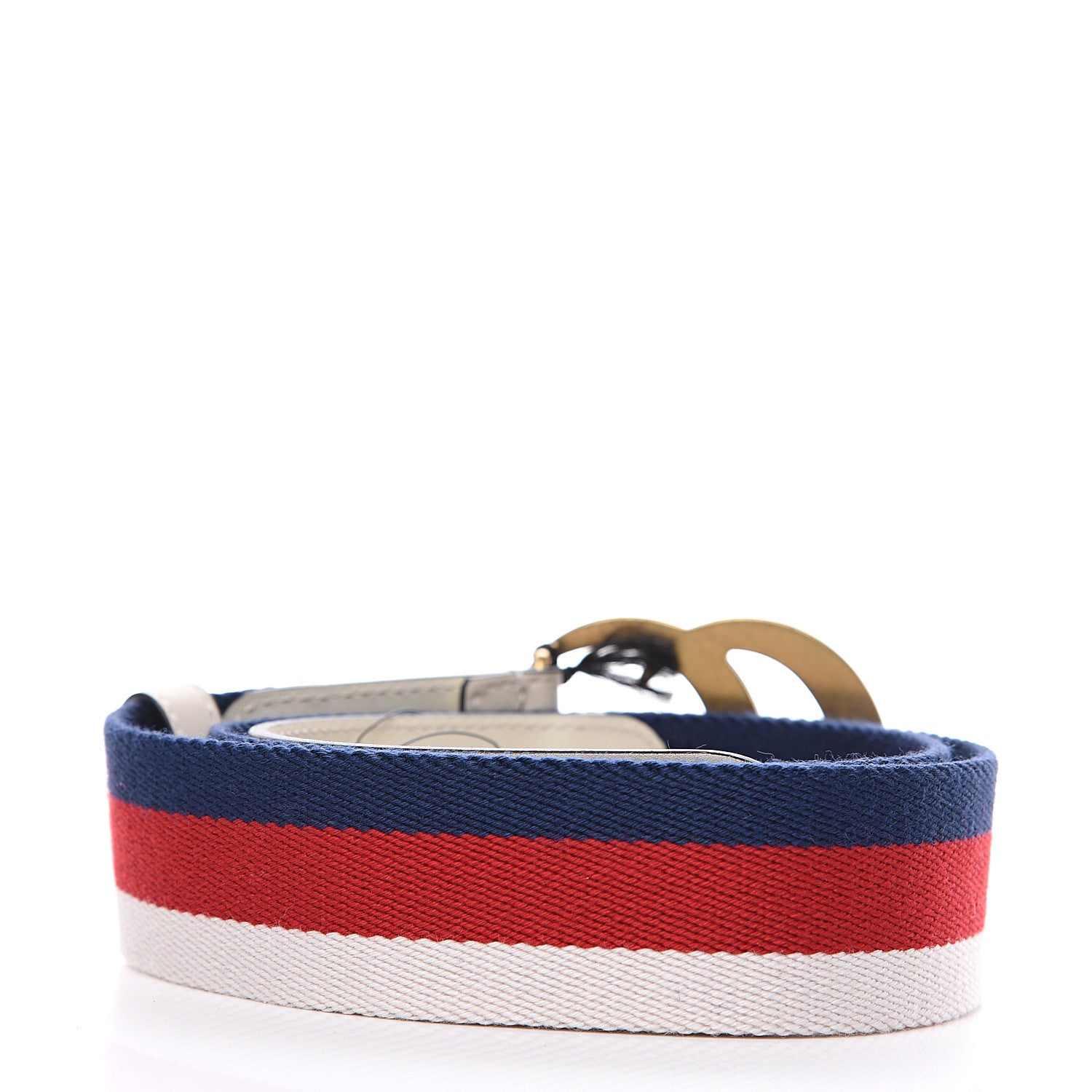 Gucci Nylon Calfskin Sylvie Web Double G 40mm Belt 90 36 Mystic White Hibiscus Red Maritime 2 of 4