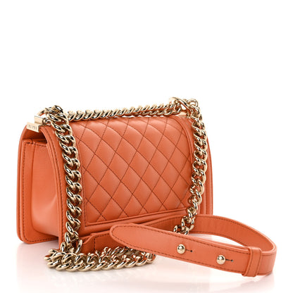Chanel Caviar Quilted Small Boy Flap Orange 3 of 10
