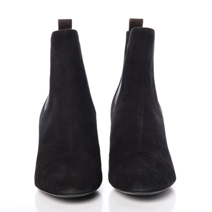 Louis Vuitton Suede Monogram Uniformes Cap Toe Chelsea 75mm Ankle Boots 41 Black 2 of 15
