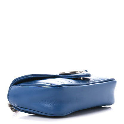 Gucci Calfskin Matelasse Aria Super Mini GG Marmont Shoulder Bag Clear Blue 4 of 11