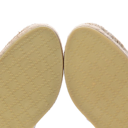 Gucci GG Supreme Monogram Blooms Espadrilles 37 Beige Blue Navy Hibiscus Red 10 of 11