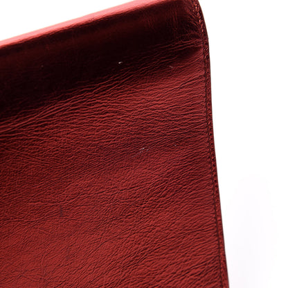 Saint Laurent Metallic Calfskin Large Belle De Jour Clutch Red 9 of 11