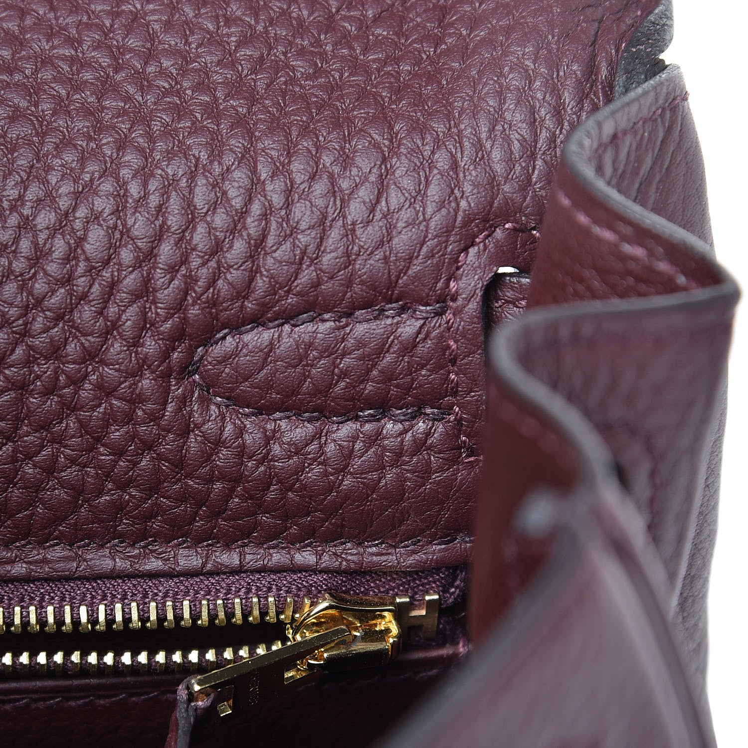 Hermes Togo Kelly Retourne 25 Bordeaux 13 of 40