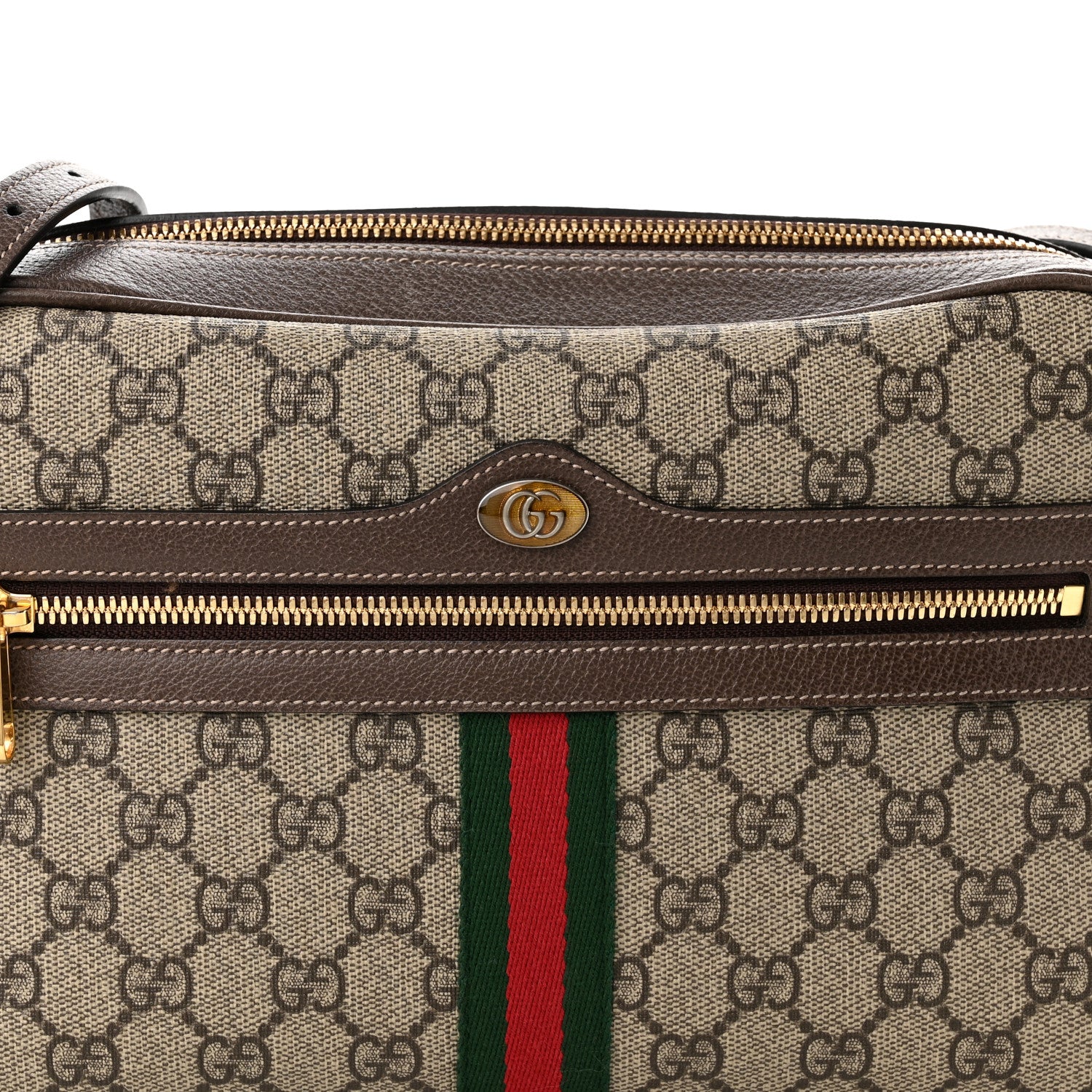 Gucci GG Supreme Monogram Web Small Ophidia Shoulder Bag Brown 8 of 10