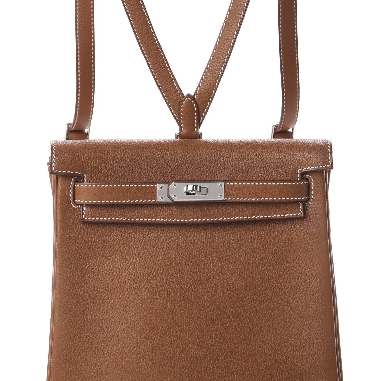 Hermes Natural Barenia Faubourg Kelly Ado Backpack Fauve 9 of 9